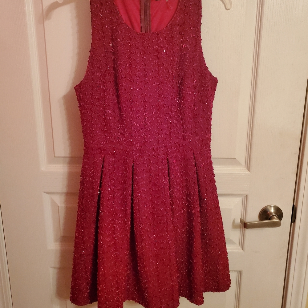Red Sequin Cocktail Dress - Depri Size Medium